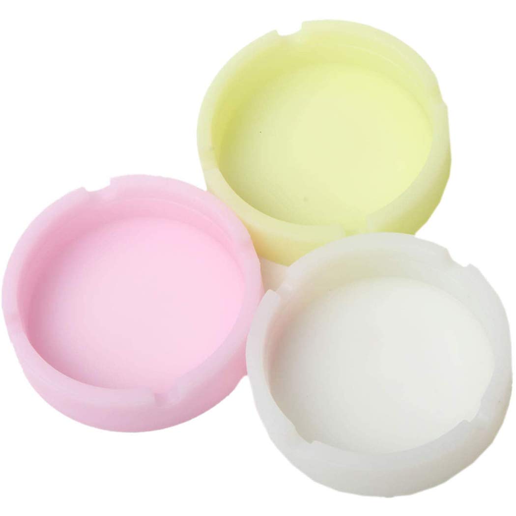 Cendrier En Silicone Lumineux Rose - Incassable, Résiste à 230°C, Avec 4 Encoches Pour Cigarettes - 7