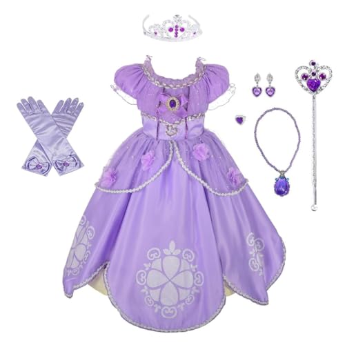Reviews de Princesita princesita comprados en linea. 27 Dressy Daisy Disfraz de Princesa Morada para Niñas, Vestido de Princesita Cosplay con Accesorios, Talla 6 a 7 Años, Color Púrpura