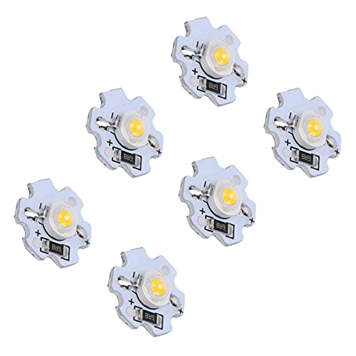 Xixian 25個の5V LEDチップ、高出力と輝度、懐中電灯、DIYモデリングライト、低消費電力と長寿命のためのアルミニウム基板を備えたヘッドライト、照明部品に適しています (自然光)