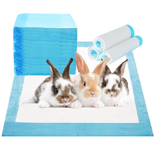 PINVNBY 100 Pieces Disposable Pee Pads for Rabbit,17.72"x12.99" Rabbits Toilet/Potty
