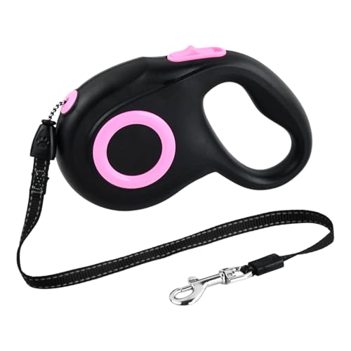 Guinzaglio Allungabile per Cani, Guinzaglio Retrattile Automatico 5m per Cani e Gatti Fino a 25kg, Guinzaglio Estensibile con Pulsante Blocco, Impugnatura Ergonomica Morbida, Design Anti-Groviglio