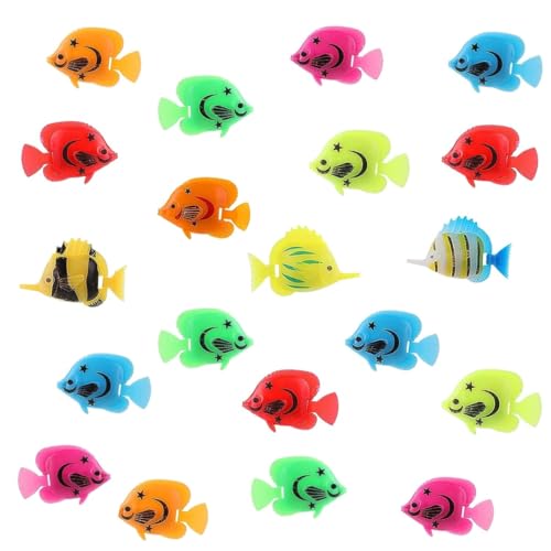 LEEQ 20 PCS Aquarium Plastikfische - Künstliche schwimmende Fischfiguren realistische Sich bewegende Fische Ornament Tropische Fische Dekorationen für Aquarium Badespielzeug