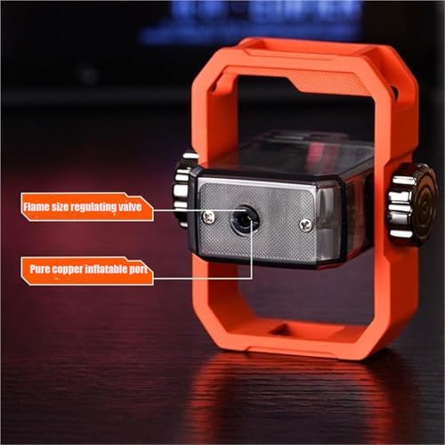 Encendedor metálico viento rojo ajustable recargable miniatura 5