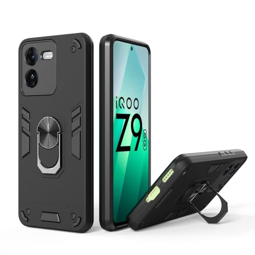 Image of NDCOM for iQOO Z9 Back Cover | Premium iQOO Z9 Cover | Durable iQOO Z9 5G Back Cover for Maximum Protection | Ring Holder Case