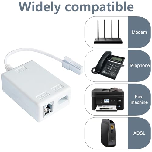 BT Telephone Splitters ADSL Filter with Cable and RJ11 Connection Adapter, ADSL Microfilter BT Plug/Socket Broadband Internet Splitter for WiFi Sky Talktalk Landline Modem Router Telephone Fax - Image 6