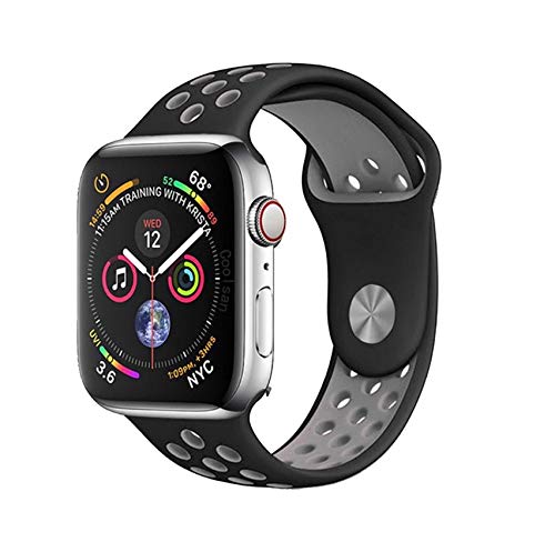 Apple Watch 交換用5/4/3/2/1 シリコン スポーツバンド アップルウォッチ シリコン スポーツバンド バンド シリコン ベルト スポーツ ナイロンベルト ベルト交換 ベルト38 40 42 44mm (42mm-44mm, 黒とグレー) Apple Watch 交換用5/4/3/2/1 シリコン スポーツバンド アップルウォッチ シリコン スポーツバンド バンド シリコン ベルト スポーツ ナイロンベルト ベルト交換 ベルト38 40 42 44mm (42mm-44mm, 黒とグレー)