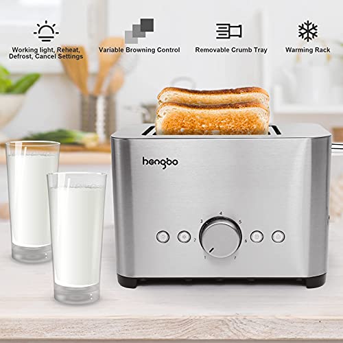 Toaster 2 Scheiben Toaster mit Brötchenaufsatz Testsieger 7 Einstellbare Langschlitz Toast Maker, Bräunungsstufen… – Bild 3
