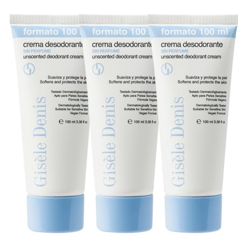 GISÈLE DENIS - Desodorante en Crema sin Perfume, 3x100 ml,...