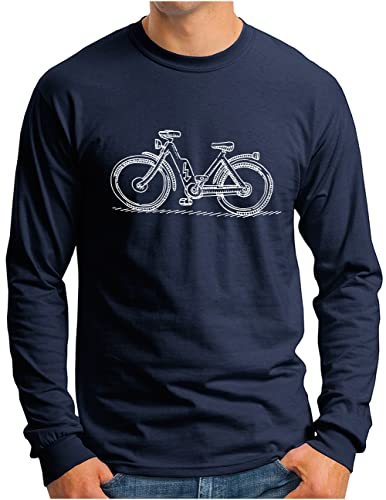 T-shirt vélo manches longues OM3® Touring e Bike avec motif illustration