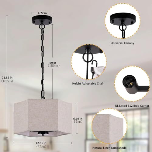 Lámpara colgante ajustable para sala de estar que soluciona techos bajos 2