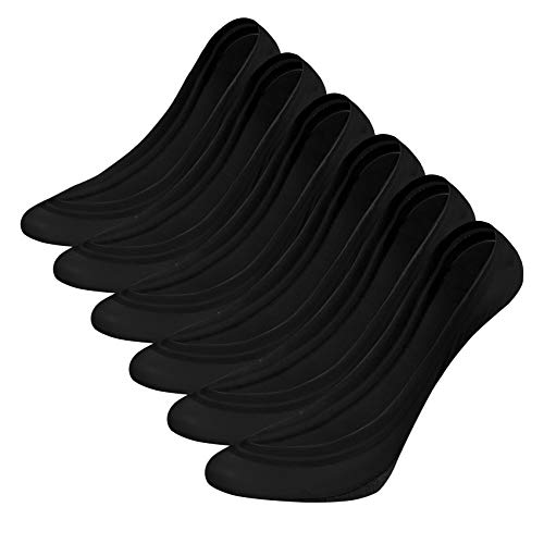YSense 6 Pares Calcetines Mujer Tobilleros Invisibles Antideslizante Algodon Silicona Calcetines Negro Talla única Cover