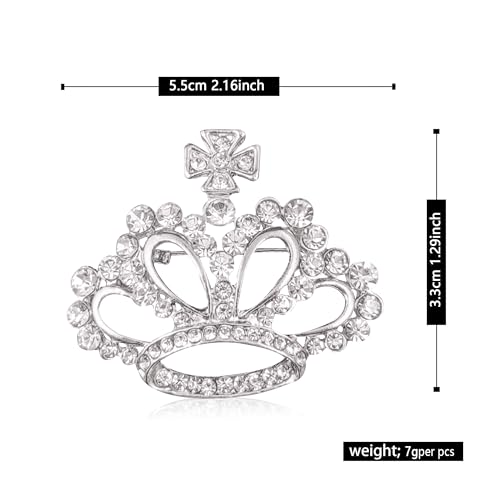 Image of GBAHFY Crystal Rhinestone Princess Queen Crown Brooch Pin for Women - Tiara for Wedding Party Banquet Birthday
