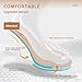 IDIFU Women's IN2 Pedazo Dress Shoes Low Block Heels Comfortable Chunky Closed Toe Ankle Strap Wedding Pumps(White Pu, 7.5 B(M) US)