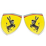 logo da ferrari png  LCRAKON 2 Piezas Donkey Logo 3D Car Window Body Sticker Creativo Divertido Metal Badge Sticker Emblem Decal Accesorios para Ferrari Ford VW BMW Benz Nissan Toyota Chevrolet Cruze Opel