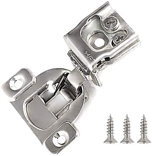 Black Friday Clearance SEVGTY Soft Close Hinge 1-1/4" 50 Pack Concealed Cabinet Door Hardware Compact Overlay Hinges Nickel Plated for Face Frame Cabinet (50 Pack, 1-1/4")
