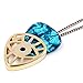 PICKRING Eye Shaped Guitar Pick Holder Necklace for Guitarists/guitar picks keeper storage pendant necklace stainless steel music lovers musicians gifts (Gold)