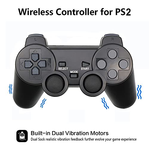 Jinhoabf 002 Wireless Controller For Ps2,Built-In Dual Vibration 2.4G Gamepad Joystick Compatible thumb #2