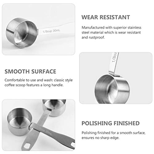 Cabilock Colher De Medição De Café Colher De Sopa de Aço Inoxidável Punho Longo Colher de Café de Le