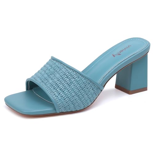 Image of vivianly Women Clear Low Block Heels Transparent Sandals