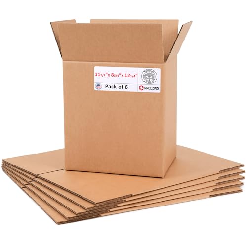 Image of Medium Cardboard Boxes 11 1 /2 inchL x 8 3 /4 inchW x 12 1 /4 inchH (Pack of 6) - USA-Made Packing Boxes for Moving, Shipping, or Storage - USPS, UPS, FedEx Approved - Professional Packing Supplies for Moving | USA-Made Packing Boxes for Moving, Shipping, or Storage - USPS, UPS, FedEx Approved - Professional Packing Supplies