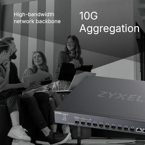 Image of Zyxel 12 Port Network Switch | Layer 3 Smart Managed Ethernet Splitter | 2X Multi Gigabit 10G RJ-45 + 10x 10GbE SFP+ | Switching Capacity 240Gbps | Rack Mount Kit Incl. | TAA Compliant | XS1935-12F