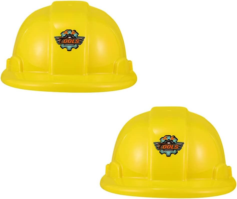 2pcs Small Plastic Kids Construction Hats Yellow Construction Hard Hats Construction