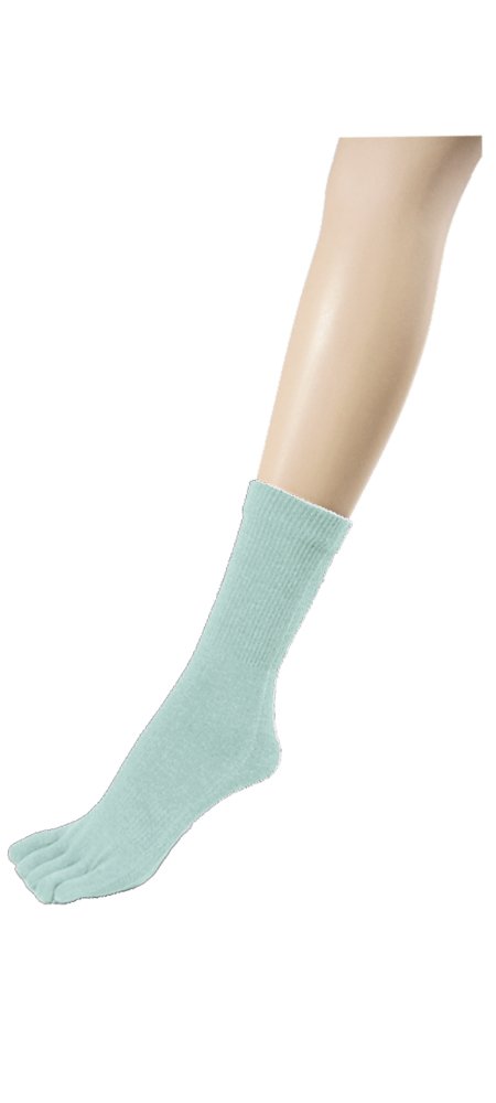 COUVER Men's Light Blue 5 fingers Toed Toe Socks(Length:Quarter ~ Midcalf)