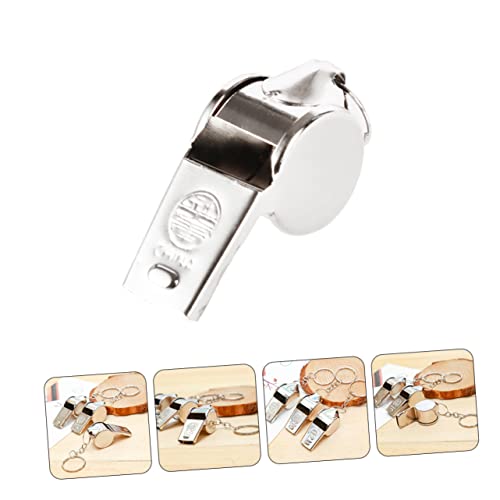 10 silbatos metálicos para árbitro con cordón de entrenamiento miniatura 5
