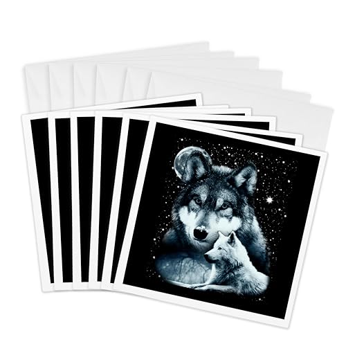 Cartes de vœux deux loups pour écrire vos messages de correspondance
