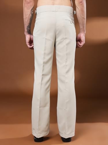 Image of Gurkha Pants for Men | Trouser for Men | Formal Pant | Single Buckle | Bell Bottom Trouser High Waist Pleated Casual Trousers | Flared Bottom Leg Pants for Office Smart Casual Travel Party