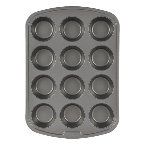 GoodCook Everyday Nonstick Steel Muffin Pan, 12 cup, Gray
