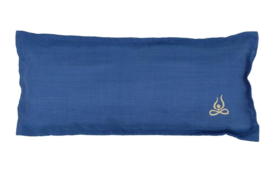 YOGASYA Organic Eye Pillow with Flaxseed | Anti-Stress Eye Mask for Relaxation, Yoga & Meditation | Washable Cotton Cover | Lightly Weighted Eye Pillow for Tension Relief & Calm (Blue)-image-8