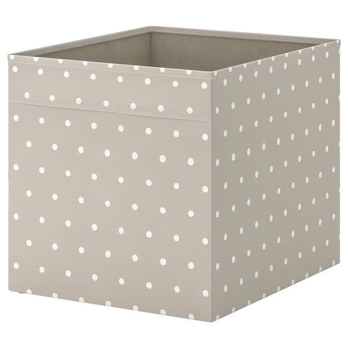 DXB GADGETS Box Beige Dotted 33x38x33cm, Velvety Fabric Box Adds a Sense of Softness to Your Storage, Perfect for Everything From Newspapers to Clothes