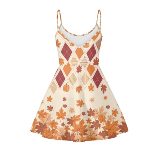 Image of Women's Spaghetti Strap Dress Summer Casual Swing Sundress Girls Beachwear Swing Mini Dress