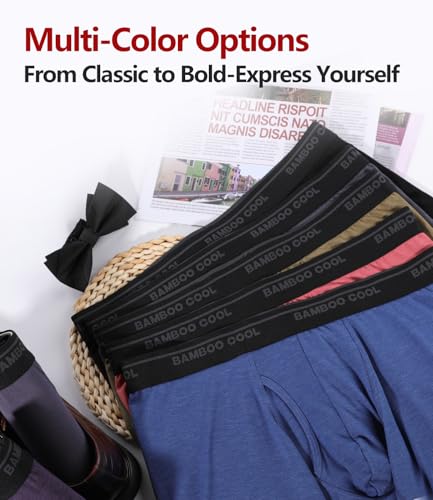 Image of BAMBOO COOL Men's Underwear Boxer Briefs Ultra Breathable Stretch No Riding Up with Fly Multipack