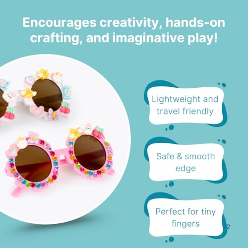 Image of Cots and Cuddles DIY Sunglass Making Kit for Girls Age 5-10 | Arts and Crafts Activity Set with Stickers, Gems & Beads | Creative Fashion Craft Toy | Birthday & Return Gift for Kids