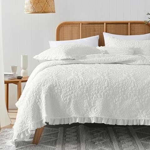 HORIMOTE HOME Ruffled Quilt Set Cover