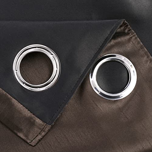 Image of GYROHOME Extra Wide Coffee /Brownout Curtain for Sliding Glass Door, Faux Silk Coffee /Brownout Curtains Fully Lined Solid Window Treatment Drapes (1Panel,100x120inch,Coffee /Brown)