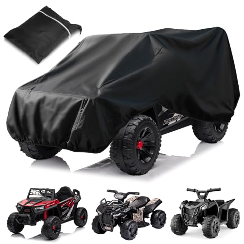 Image of Kids Ride On Toy Car Cover Waterproof Powered Wheels Cover for Best Choice Products Quad ATV Car 6V Kids Ride On Toy 12V Kid Toy Car Outdoor Protection Universal Kids Car Cover Dust Water Resistant UV