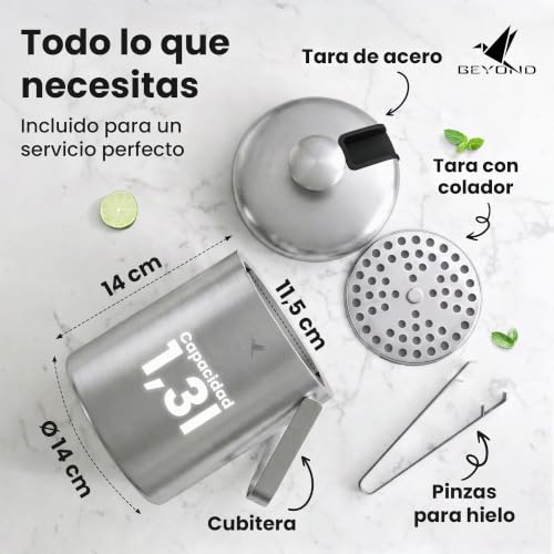 Cubitera de acero inoxidable Beyond de doble pared aislada con tapa y pinzas 7