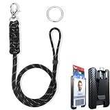 LIUGX ID Badge Holder with Lanyard, Paracord Braided Lanyard, Adjustable Length, Heavy Duty Neck Lan
