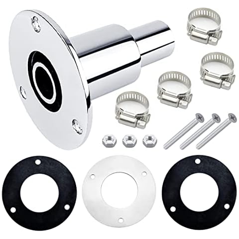 LEQMG Diesel Heater Thru Hull Exhaust Skin,Marine Grade 316 Stainless Steel,Fitting for 24mm/0.94" Tube Pipe Socket Hardware(Straight) Cover