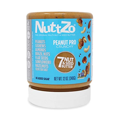 NuttZo Peanut Pro Nut Butter, Crunchy, Seven Nuts & Seeds, 12 Ounce