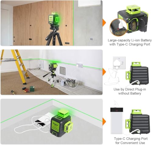 Kreuzlinienlaser, Huepar 3x360° Laser Wasserwaage Selbstnivellierend, B03CG – Ansicht 2