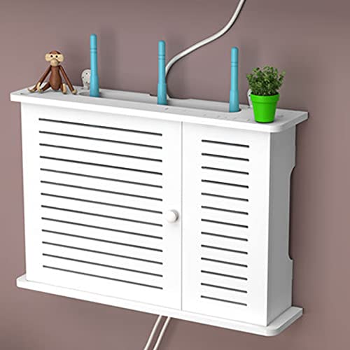 Cajas de almacenamiento inalámbricas router Wifi Caja de Cable más alambre colgante en la pared Estante tablero enchufe de la sola puerta