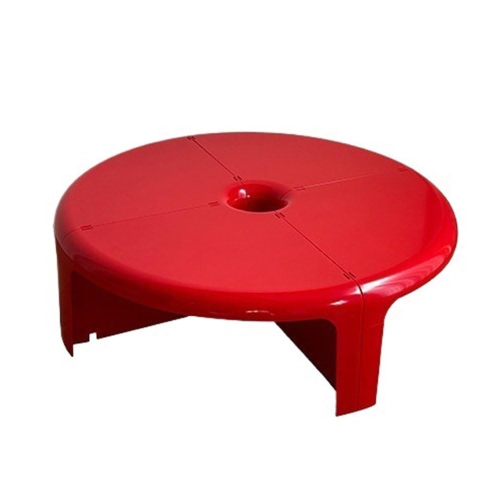 ZTHYSHOZ Side Table Modular Plastic Coffee Table Set Interlocking Round Tables for Self-Assembly(Red)