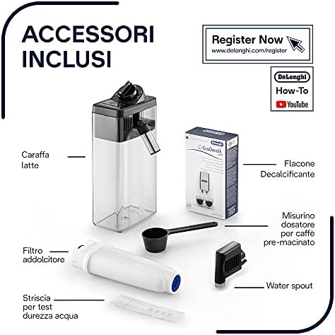 DeLonghi ECAM 23.460.SB – Caffettiera automatica (15 bar di pressione, sistema cappuccino automatico, serbatoio dellacqua estraibile 1,8 L, pannello LCD, pulizia automatica) argento/nero