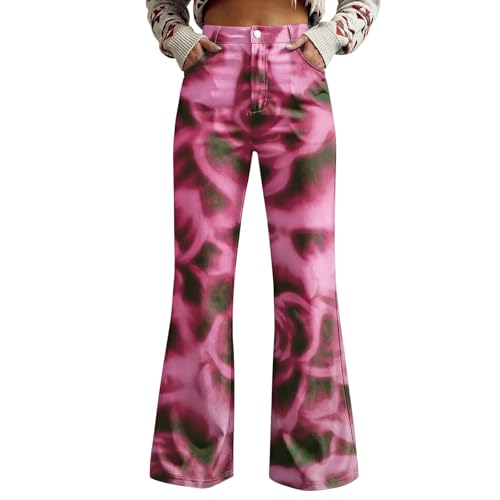 Pantalon d'été léger femme élégant rose grande taille 3XL
