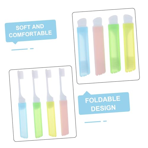Yardenfun 12 Stück Teiliges Faltbares Zahnbürsten Erwachsene und Jugendliche Weiche Borsten Kompakt Leicht Ergonomisch Rutschfest für Reisen und Täglichen Gebrauch Farben Zufällige Farbe – Bild 5