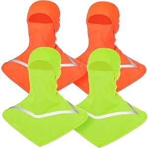 4 Pcs Summer Balaclava Sun Protection Full Face Balaclava with Reflective Strip Cooling Breathable Long Neck Covers